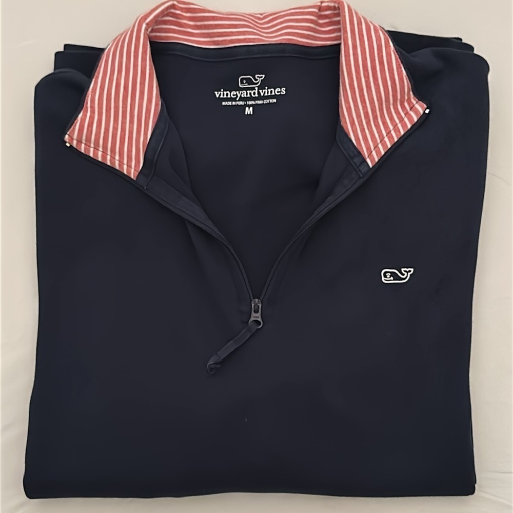 Vineyard Vines Stratford contrast collar 1/4 zip pullover